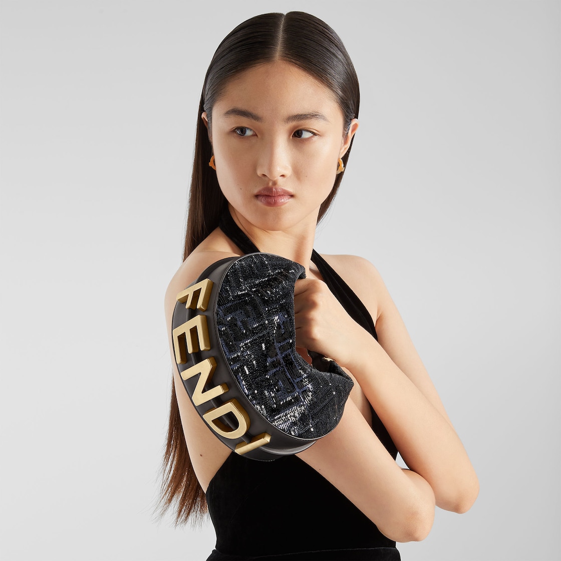 FENDI Fendigraphy Mini Blue and black FF sequin mini-bag - Image 5